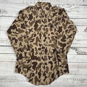 Vtg Bob Allen Ducks Unlimited Duck‎ Camo Long Sleeve Shooting Shirt Mens Medium